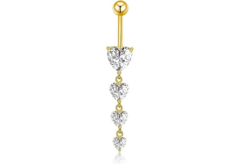 Gojewen Bauchnabelpiercing Bauchnabelpiercing Herz Anhänger Silber Chirurgenstahl 10mm von Gojewen