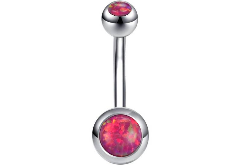 ZeSen Jewelry Bauchnabelpiercing Bauchnabelpiercing Opal 14G 316L Chirurgenstahl gebogen Feueropal557 von ZeSen Jewelry