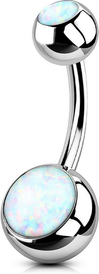OUFER Bauchnabelpiercing Bauchnabelpiercing Ring Titan Weißer Opal Edelstein 14G Nabelring Frau von OUFER
