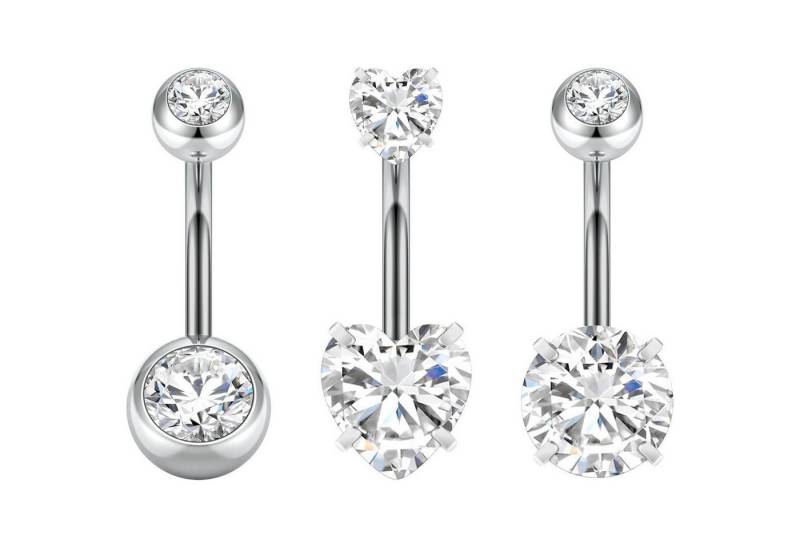 Aucuu Bauchnabelpiercing Bauchnabelpiercing Set 3 Stück Nabelpiercing Damen Herren von Aucuu