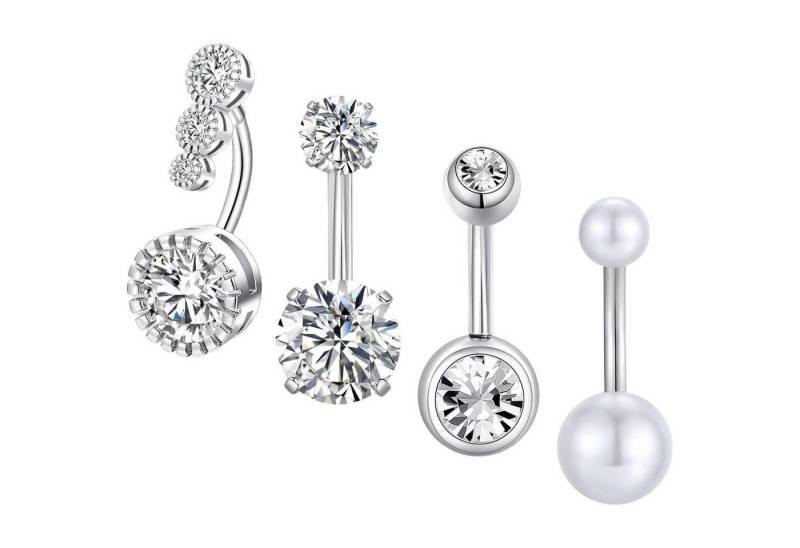 Gojewen Bauchnabelpiercing Bauchnabelpiercing Set Chirurgenstahl Cubic Zirkonia 14G 8mm von Gojewen