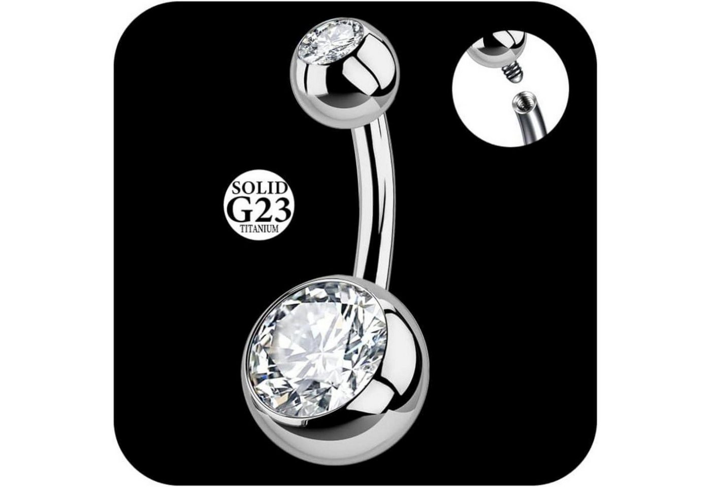 LuxusKollektion Bauchnabelpiercing Bauchnabelpiercing Silber Titan 14G 6mm 10mm 12mm Frauen A-6mm-Silber von LuxusKollektion