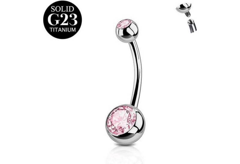 FunZing Bauchnabelpiercing Bauchnabelpiercing Titan 14G Rosa Blau CZ Nabel Ringe 6-16mm von FunZing