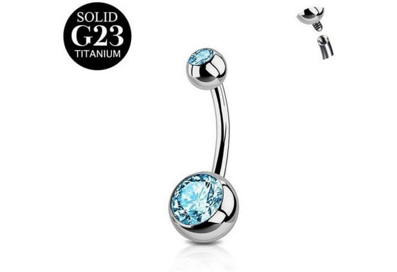 FunZing Bauchnabelpiercing Bauchnabelpiercing Titan Silber 6mm 8mm 10mm 12mm 14mm 16mm CZ Ringe von FunZing