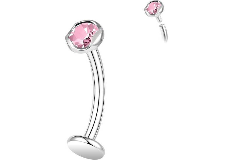 LuxusKollektion Bauchnabelpiercing Bauchnabelring Titan 14G Zirkonia Barbell Innengewinde Rosa CZ L:8mm von LuxusKollektion