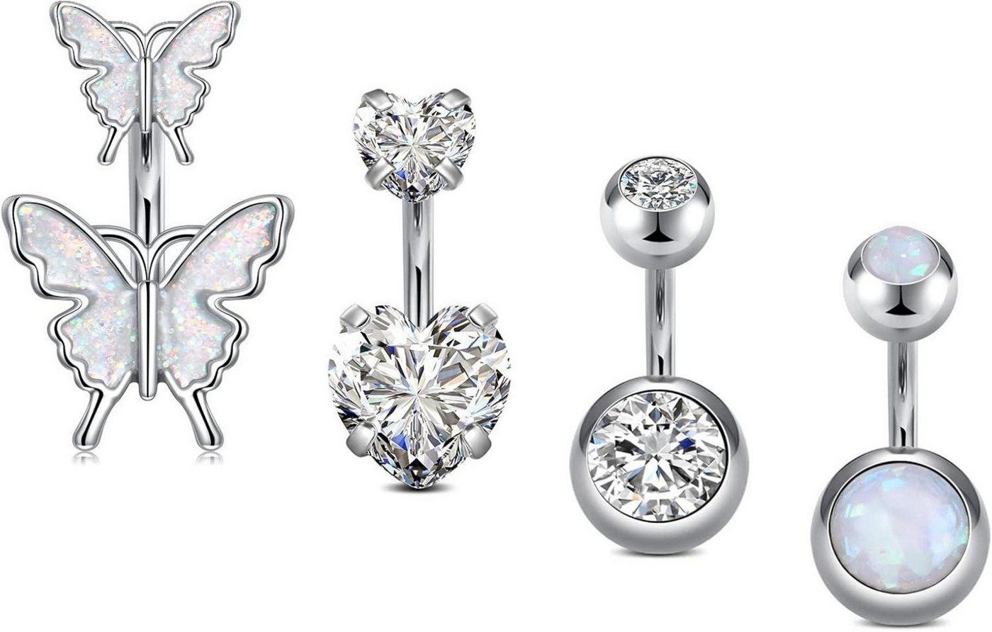Briana Williams Bauchnabelpiercing Belly Button Piercing 4stk 1.6mm Chirurgenstahl Curved Barbell Briana Williams Bauchnabelpiercing Belly Button Piercing 4stk 1.6mm Chirurgenstahl Curved Barbell von Briana Williams