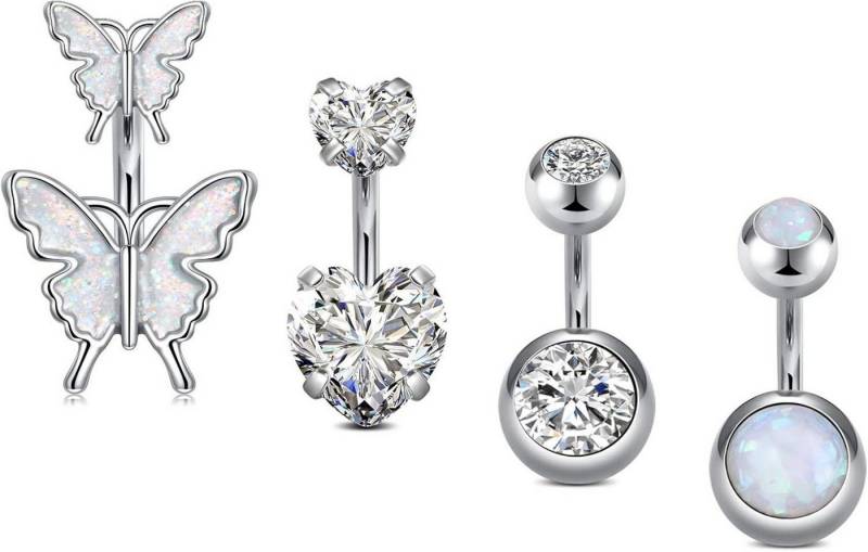 Briana Williams Bauchnabelpiercing Belly Button Piercing 4stk 1.6mm Chirurgenstahl Curved Barbell von Briana Williams