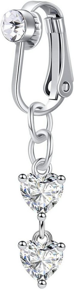 Crdifu Bauchnabelpiercing Clips On Fake Bauchnabelpiercing Silber Klemme mit Anhänger von Crdifu