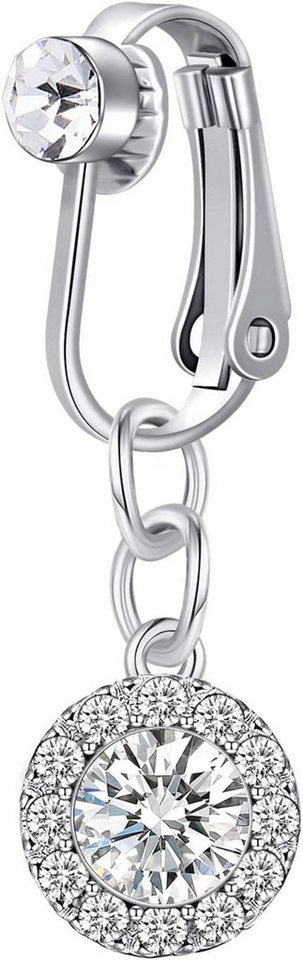 Crdifu Bauchnabelpiercing Fake Bauchnabelpiercing Clips Silber Anhänger 316L Chirurgenstahl von Crdifu