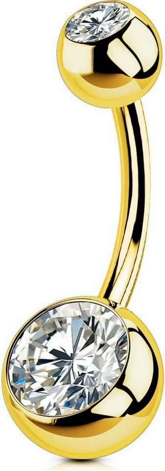 OUFER Bauchnabelpiercing Internally Gold Belly Button Bars 316L Stainless Steel Navel Piercing von OUFER