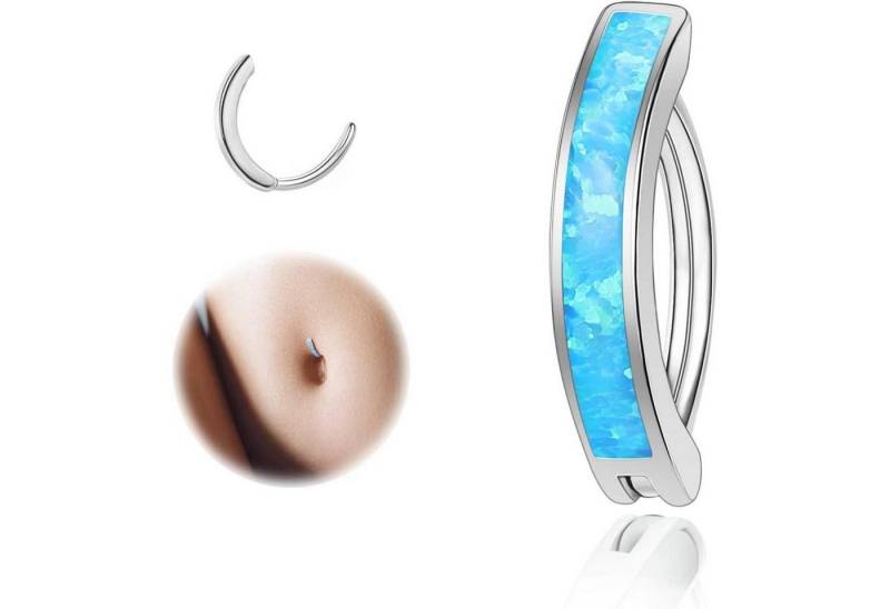 ZS Bauchnabelpiercing Opal Bauchnabelpiercing 925 Silber 14G Clicker Nabel Barbell frauen von ZS