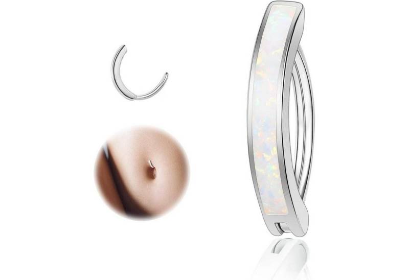 ZS Bauchnabelpiercing Opal Bauchnabelpiercing Clicker 14G Silber 925 Reverse Curved Piercing ZS Bauchnabelpiercing Opal Bauchnabelpiercing Clicker 14G Silber 925 Reverse Curved Piercing von ZS