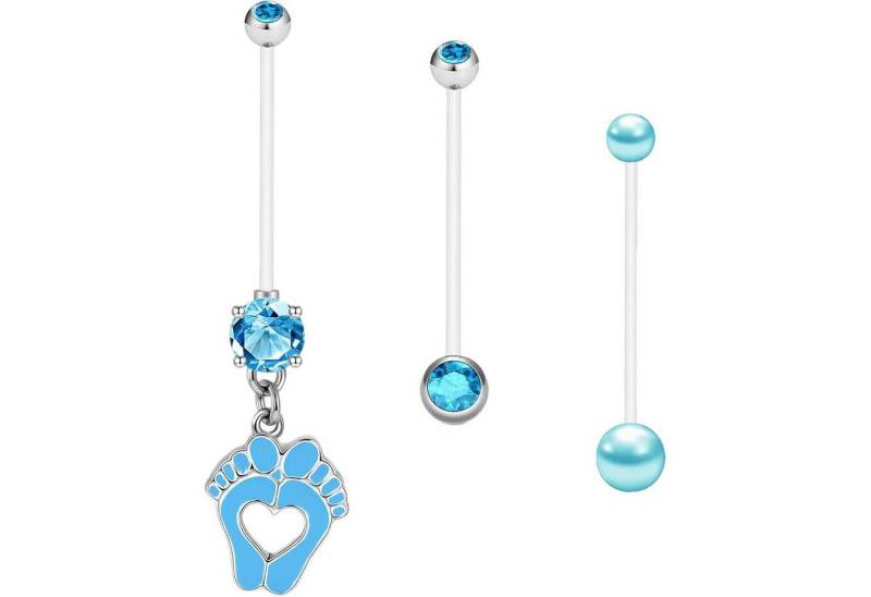 Gojewen Bauchnabelpiercing-Set 3er Schwangerschaftspiercing 38mm Flexibel Kunststoff Bauchnabel Herz Gojewen Bauchnabelpiercing-Set 3er Schwangerschaftspiercing 38mm Flexibel Kunststoff Bauchnabel Herz von Gojewen