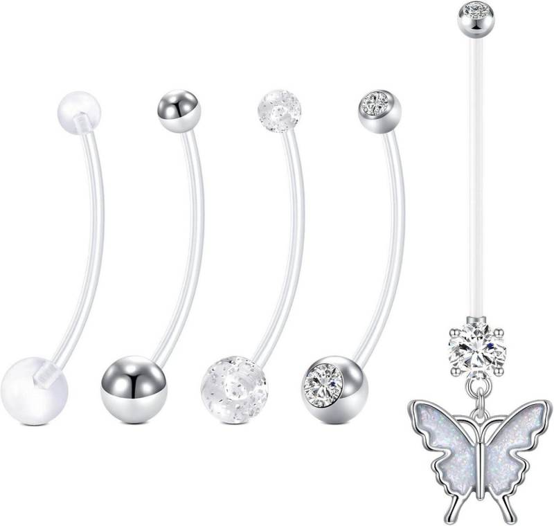 LAURITAMI Bauchnabelpiercing-Set 6stk Schwangerschaft Bauchnabelpiercing Acryl Bioflex von LAURITAMI