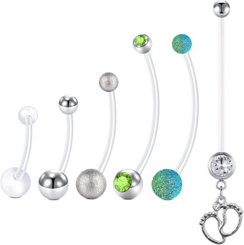 LAURITAMI Bauchnabelpiercing-Set 6stk Schwangerschaft Bauchnabelpiercing Acryl Bioflex von LAURITAMI