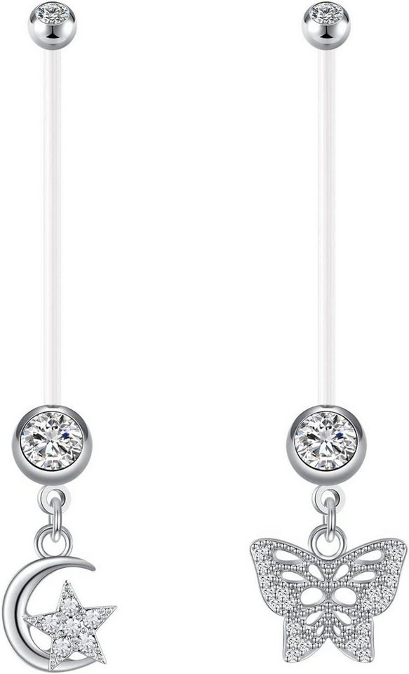 LAURITAMI Bauchnabelpiercing-Set 6stk Schwangerschaft Bauchnabelpiercing Set Acryl Bioflex von LAURITAMI