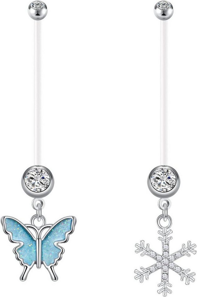 LAURITAMI Bauchnabelpiercing-Set 6stk Schwangerschaft Bauchnabelpiercing Set Acryl Bioflex von LAURITAMI