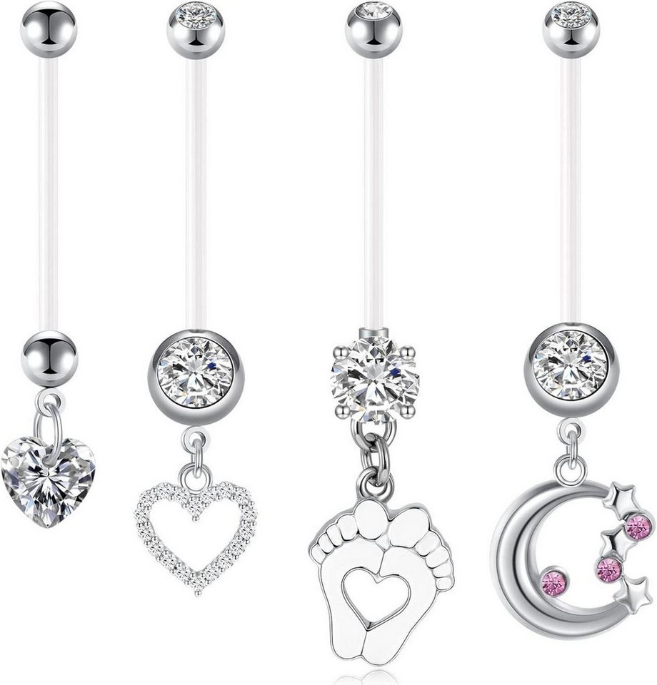 LAURITAMI Bauchnabelpiercing-Set 6stk Schwangerschaft Bauchnabelpiercing Set Acryl Bioflex LAURITAMI Bauchnabelpiercing-Set 6stk Schwangerschaft Bauchnabelpiercing Set Acryl Bioflex von LAURITAMI