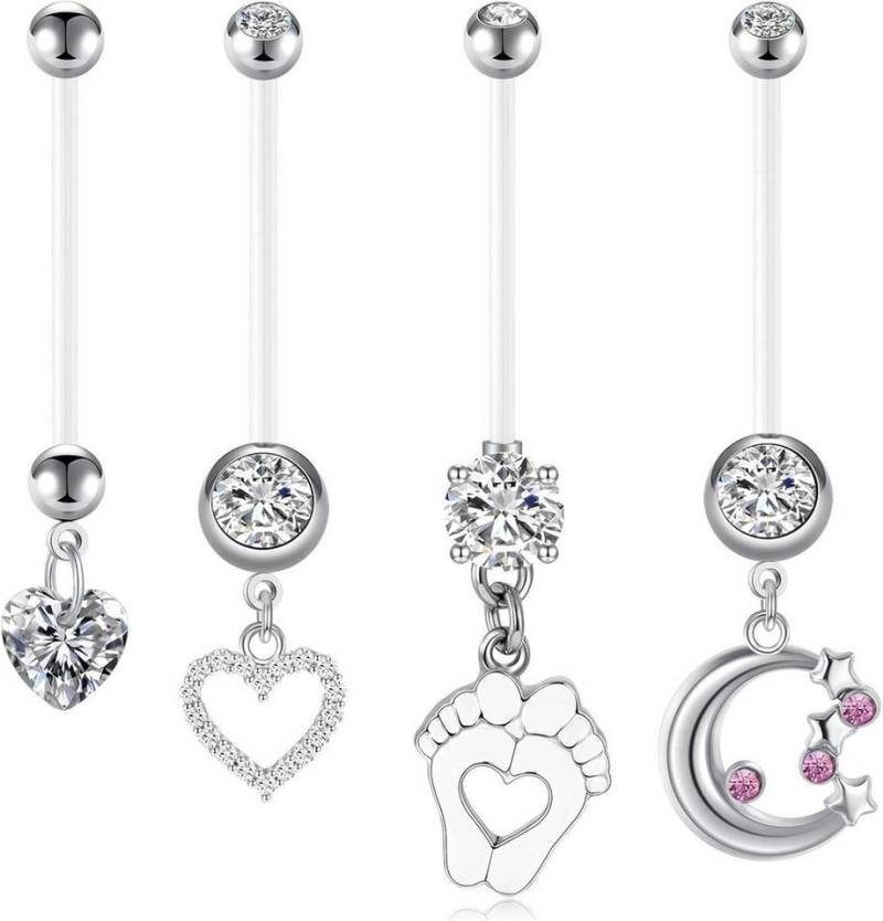LAURITAMI Bauchnabelpiercing-Set 6stk Schwangerschaft Bauchnabelpiercing Set Acryl Bioflex von LAURITAMI