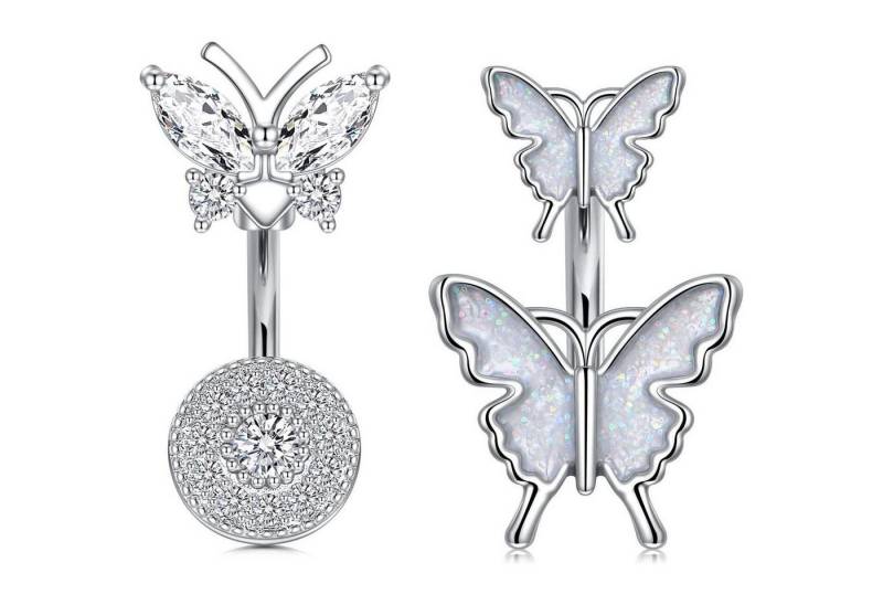 LuxusKollektion Bauchnabelpiercing-Set Bauchnabelpiercing 14G 5stk Chirurgenstahl 2pcs Schmetterling von LuxusKollektion
