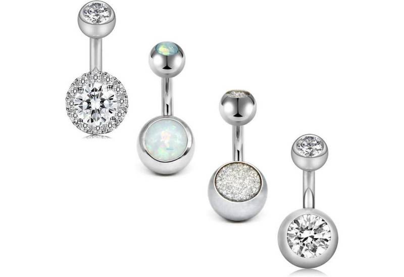 LuxusKollektion Bauchnabelpiercing-Set Bauchnabelpiercing 3stk 14G 6mm Chirurgenstahl Silber Herz Stil 3 von LuxusKollektion
