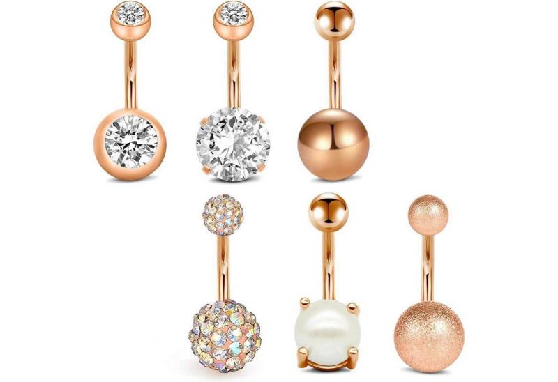 Mayhoop Bauchnabelpiercing-Set Bauchnabelpiercing Chirurgenstahl CZ 6-12 Stück 14g 10mm Herren Damen von Mayhoop