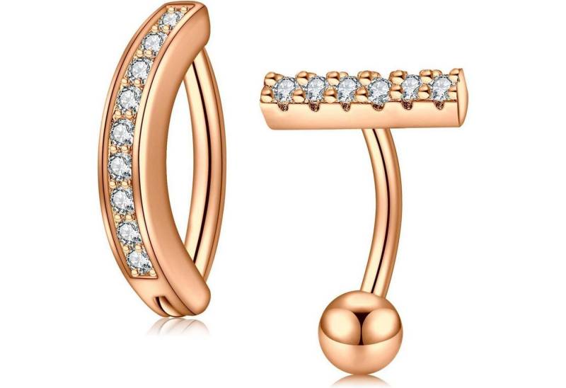 Mayhoop Bauchnabelpiercing-Set Bauchnabelpiercing Chirurgenstahl CZ Kugel 14g 10mm 6-12 Stück Herren von Mayhoop