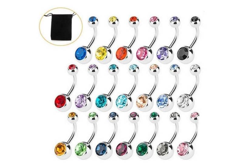 Amaza Bauchnabelpiercing-Set Bauchnabelpiercing Set 20 Stück Edelstahl 1,6mm x 11mm, 20 Farben mit Amaza Bauchnabelpiercing-Set Bauchnabelpiercing Set 20 Stück Edelstahl 1,6mm x 11mm, 20 Farben mit von Amaza