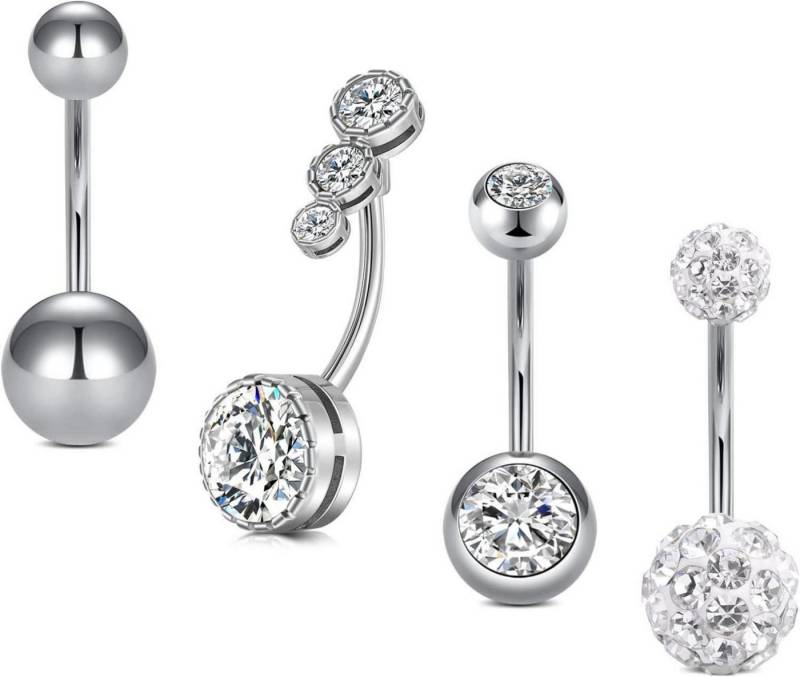 Mayhoop Bauchnabelpiercing-Set Bauchnabelpiercing Set Chirurgenstahl Marmor Opal Silber Rosegold von Mayhoop