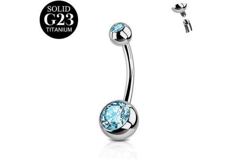 FunZing Bauchnabelpiercing Titan Bauchnabelpiercing Silber 1 Stück 14G 6mm-16mm Barbell CZ FunZing Bauchnabelpiercing Titan Bauchnabelpiercing Silber 1 Stück 14G 6mm-16mm Barbell CZ von FunZing