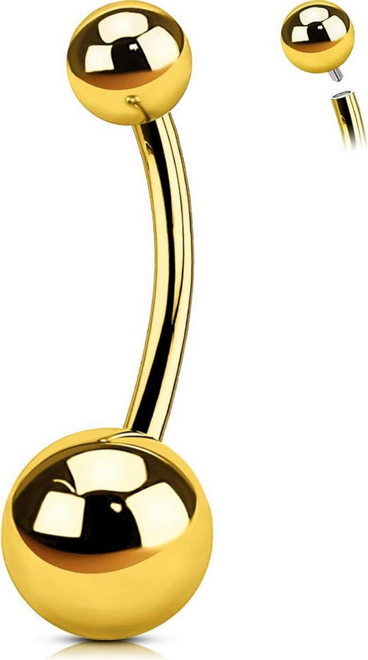 LuxusKollektion Bauchnabelpiercing Titan Belly Button Piercing 14G Gold Internally Threaded Navel Bar LuxusKollektion Bauchnabelpiercing Titan Belly Button Piercing 14G Gold Internally Threaded Navel Bar von LuxusKollektion