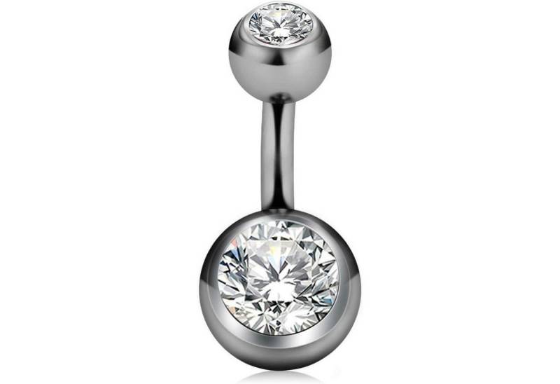 CIZME Bauchnabelpiercing Titanium Navel Piercing 14G 6mm Crystal Belly Button Jewelry von CIZME