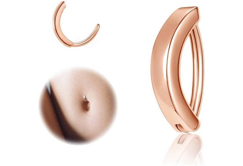 ZS Bauchnabelpiercing ZS 14G Clicker Piercing Bauchnabel Silber 925 Reverse Curved Schmuck von ZS