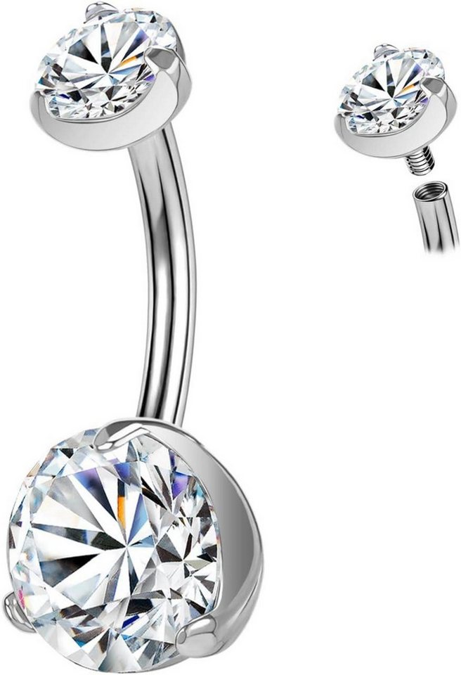 LuxusKollektion Bauchnabelpiercing ZS ASTM F136 Titan Bauchnabelpiercing 14G CZ Körperpiercing für Frauen von LuxusKollektion