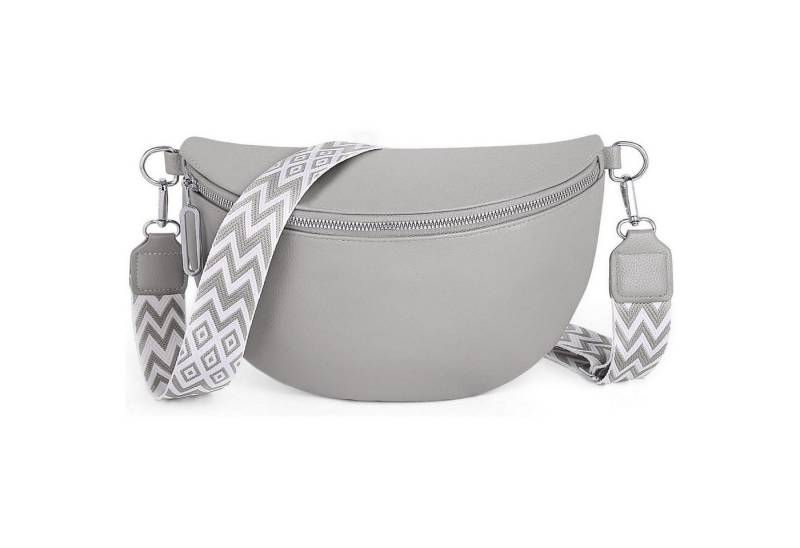 LuxusKollektion Bauchtasche Bauchtasche Damen Crossbody Veganes Leder Reisen B 06-hell Grau von LuxusKollektion