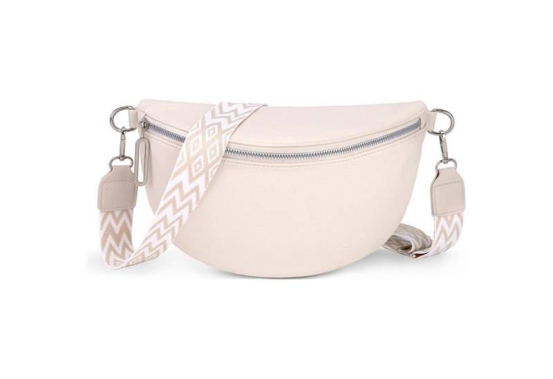 LuxusKollektion Bauchtasche Bauchtasche Damen Gürteltasche Crossbody Veganes Leder B 01-beige von LuxusKollektion