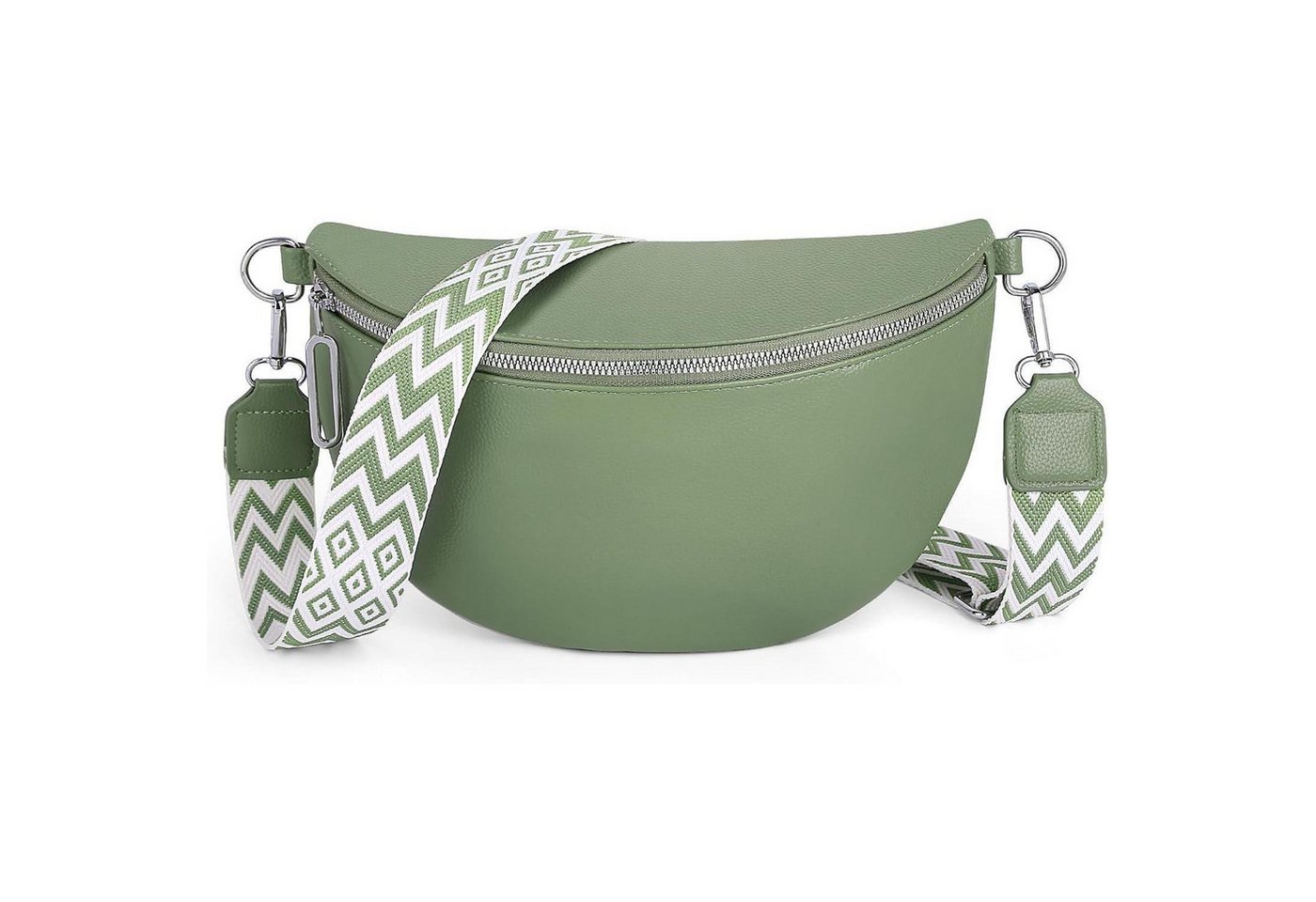 LuxusKollektion Bauchtasche Bauchtasche Damen Gürteltasche Crossbody veganes Leder B 05 grün von LuxusKollektion