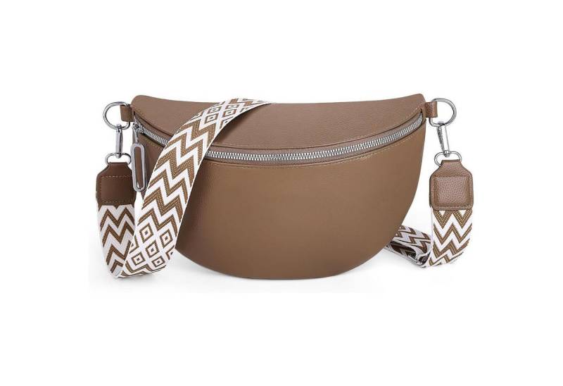 LuxusKollektion Bauchtasche Bauchtasche Damen Gürteltasche veganes Leder Reisen B 07-khaki von LuxusKollektion