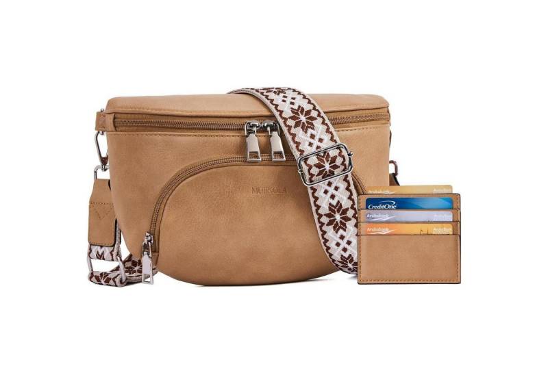 LuxusKollektion Bauchtasche Kleine Damen Umhängetasche Veganes Leder RFID Blockierung Schlitz von LuxusKollektion