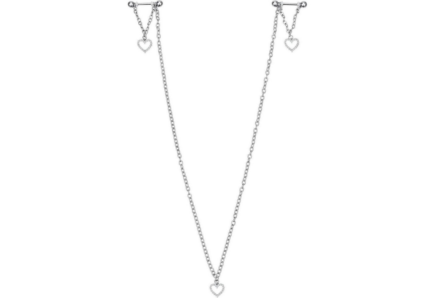 LuxusKollektion Brustwarzenpiercing Nippelring 14G Chirurgenstahl Schwarz Frauen Silber-Stil A von LuxusKollektion