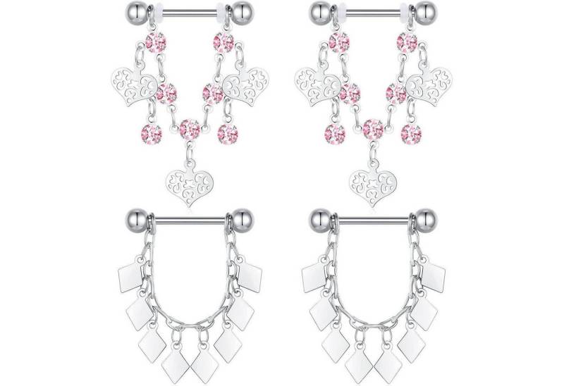 LuxusKollektion Brustwarzenpiercing-Set Nippelpiercing 14G Chirurgenstahl Frauen Schwarz Silber Rose 2 Paar LuxusKollektion Brustwarzenpiercing-Set Nippelpiercing 14G Chirurgenstahl Frauen Schwarz Silber Rose 2 Paar von LuxusKollektion