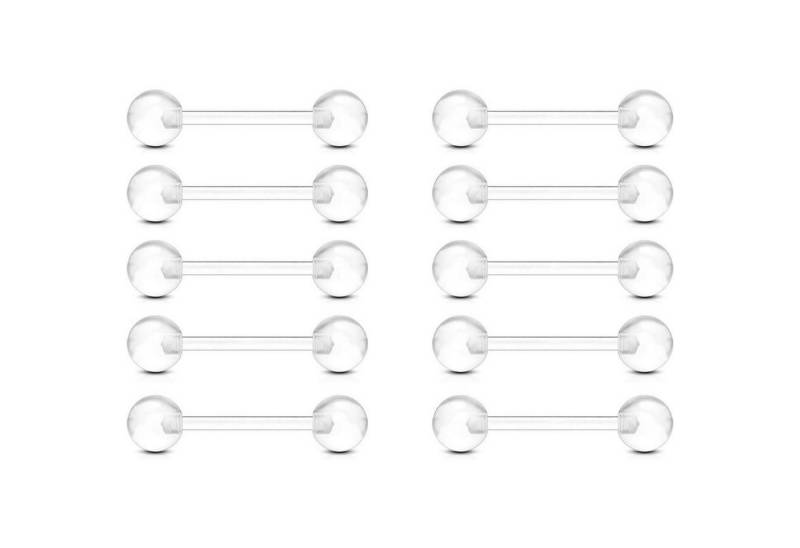 LuxusKollektion Brustwarzenpiercing-Set Piercing 10er Zungenpiercing Brustwarzenpiercing 12 14 16mm 18mm von LuxusKollektion