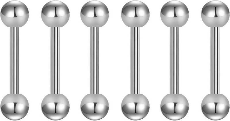 Briana Williams Brustwarzenpiercing Zungenpiercing Brustwarzenpiercing Chirurgenstahl 14G Silber von Briana Williams