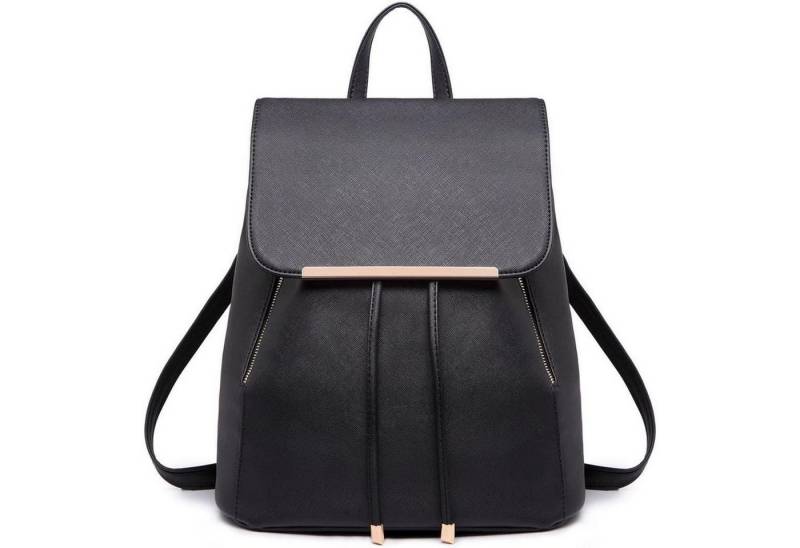 LuxusKollektion Cityrucksack Damen Kunstleder Rolltop Rucksack Tunnelzug Cityrucksack von LuxusKollektion