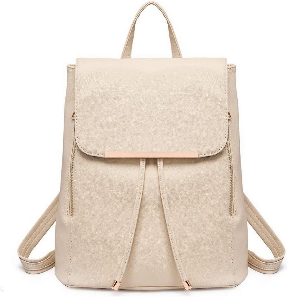 LuxusKollektion Cityrucksack Damen Kunstleder Rolltop Rucksack Tunnelzug Cityrucksack von LuxusKollektion