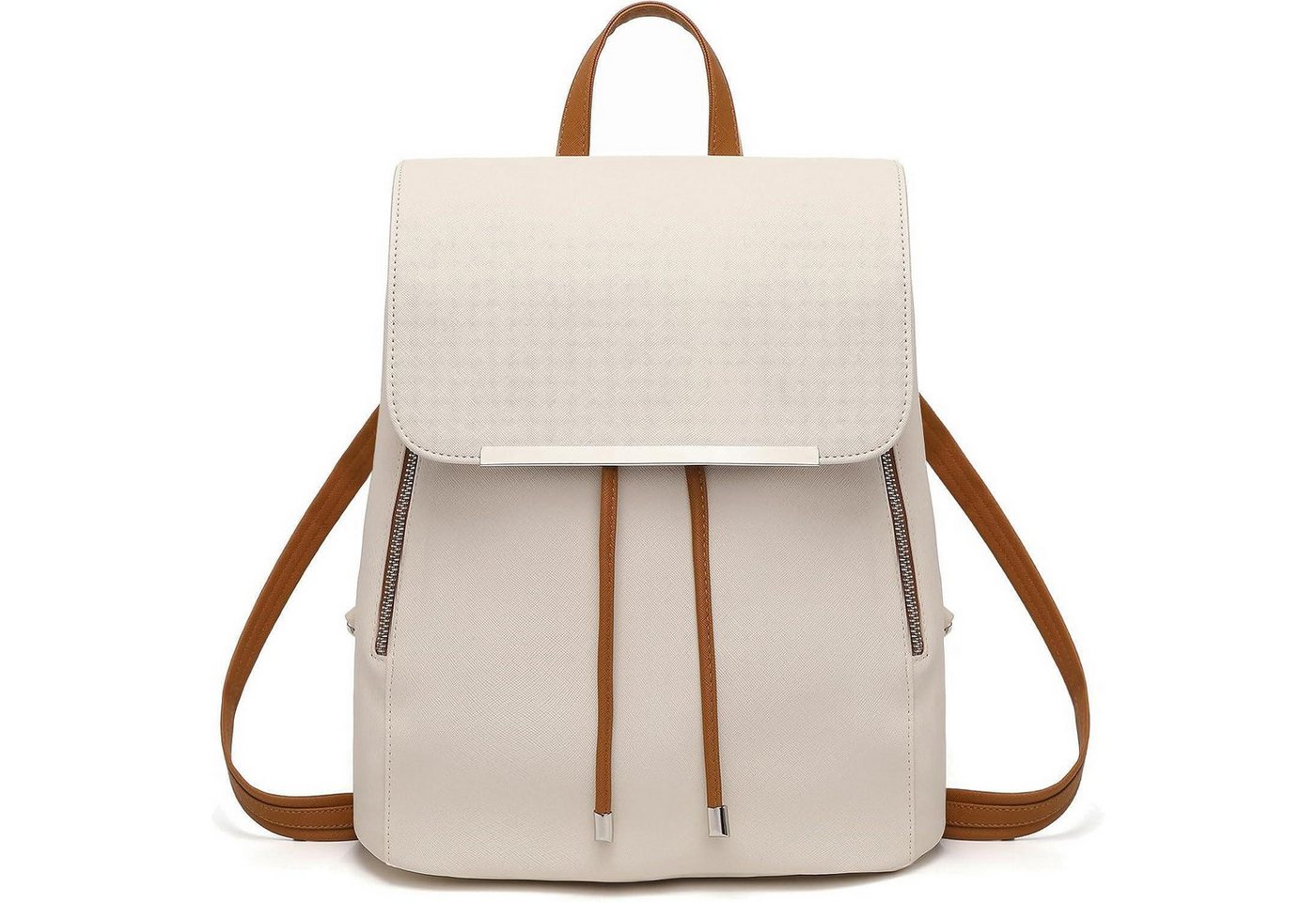 LuxusKollektion Cityrucksack Damen Kunstleder Rucksack Elegant Rolltop Tunnelzug Cityrucksack von LuxusKollektion