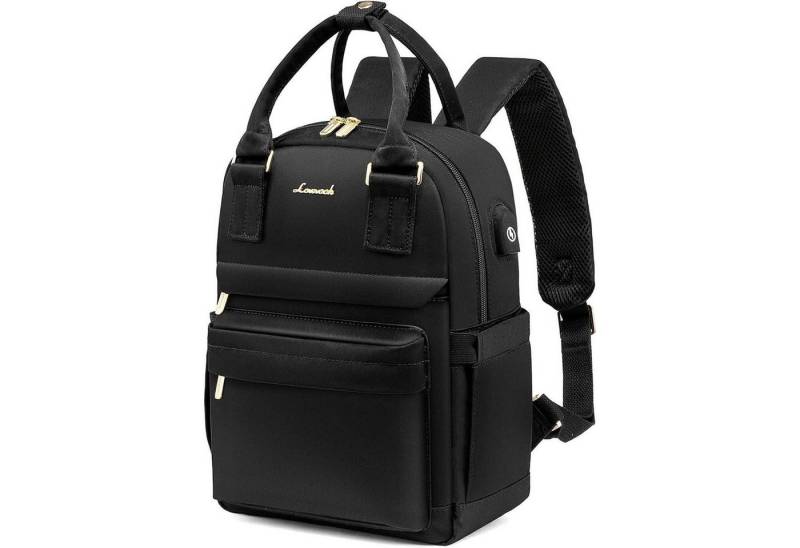 LuxusKollektion Cityrucksack Damen Mini Rucksack Schwarz Wasserdicht Daypack Handtasche 2 in 1 von LuxusKollektion