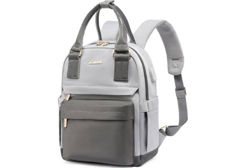 LuxusKollektion Cityrucksack Damen Mini Rucksack Wasserdicht USB Ladeanschluss Grau Blau von LuxusKollektion