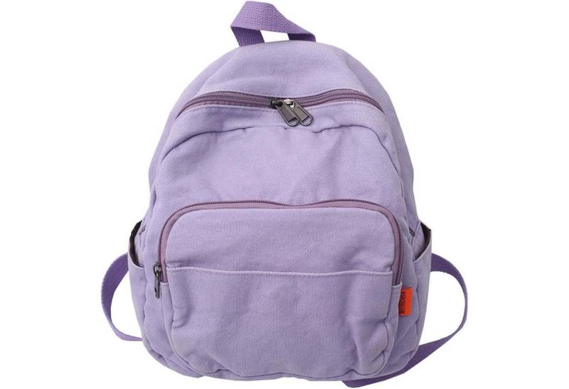 LuxusKollektion Cityrucksack Damen Rucksack Canvas Klein Lila für Schule Reise Arbeit Wandern von LuxusKollektion