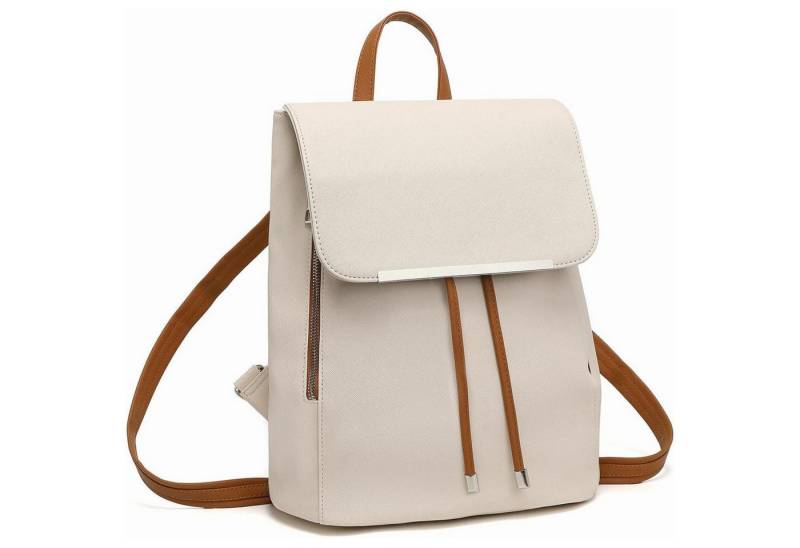 LuxusKollektion Cityrucksack Damen Rucksack Klein PU Leder Cityrucksack wasserdicht - Schwarz von LuxusKollektion